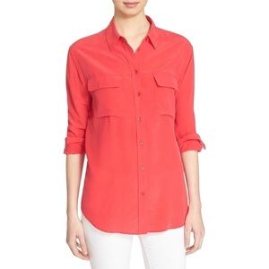 Equipment Signature Silk Shirt - Watermelon Red